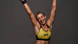 Amanda Ribas of Brazil poses for a post fight portrait backstage during the UFC Fight Night event at the Target Center on June 29, 2019 in Minneapolis, Minnesota. (Photo by Mike Roach/Zuffa LLC/Zuffa LLC via Getty Images)