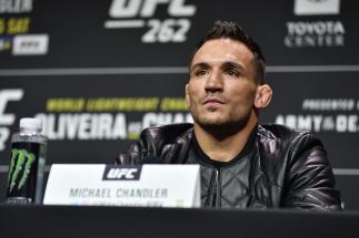 Michael Chandler attends the UFC 262 press conference at George R. Brown Convention Center on May 13, 2021 in Houston, Texas. (Photo by Mike Roach/Zuffa LLC)