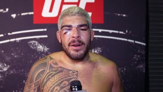 Carlos Felipe reacts with UFC.com after his split decision victory over heavyweight Jake Collier at UFC 263: Adesanya vs Vettori 2 on June 12, 2021