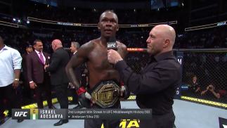 Watch Israel Adesanya's Octagon Interview With Joe Rogan After His Middleweight Title Victory over Marvin Vettori at UFC 263