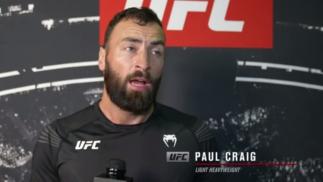 Paul Craig reacts with UFC.com after his TKO victory over light heavyweight Jamahal Hill at UFC 263: Adesanya vs Vettori 2 on June 12, 2021