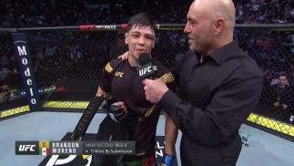 Watch Brandon Moreno's Octagon Interview With Joe Rogan After His Victory For The Flyweight Title at UFC 263: Adesanya vs Vettori 2