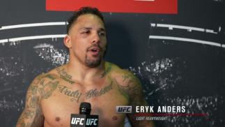 Eryk Anders reacts with UFC.com after his unanimous decision victory over light heavyweight Darren Stewart at UFC 263: Adesanya vs Vettori 2 on June 12, 2021