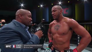 Watch Ciryl Gane's Octagon Interview After His Heavyweight Victory Over Alexander Volkov At UFC Fight Night: Gane vs Volkov