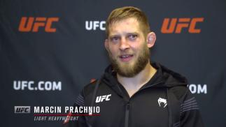 Marcin Prachnio reacts with UFC.com after his knockout victory over light heavyweight Ike Villanueva at UFC Fight Night: Gane vs Volkov on June 26, 2021.
