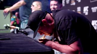 Nate Diaz meets some fans. Marvin Vettori and champ Israel Adesanya are high energy. At the presser, things get heated and champ Deiveson Figueiredo pushes Brandon Moreno