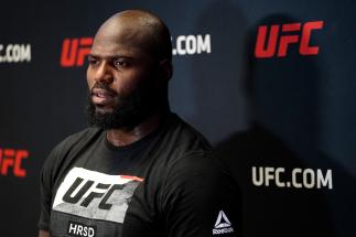 airzinho Rozenstruik of Suriname holds an open training session during the UFC Fight Night open workouts at Capital One Arena on December 4, 2019 in Washington, DC. (Photo by Jeff Bottari/Zuffa LLC)