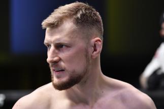 Alexander Volkov of Russia prepares to fight Alistair Overeem of the Netherlands in their heavyweight fight during the UFC Fight Night event at UFC APEX on February 06, 2021 in Las Vegas, Nevada. (Photo by Chris Unger/Zuffa LLC)