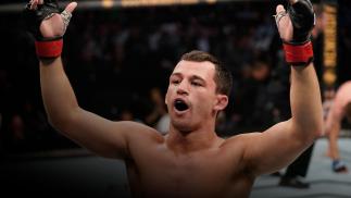 DECEMBER 07: Billy Quarantillo celebrates his submission victory over Jacob Kilburn in their featherweight bout during the UFC Fight Night event at Capital One Arena on December 07, 2019 in Washington, DC. (Photo by Jeff Bottari/Zuffa LLC)