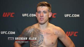 Brendan Allen reacts with UFC.com after his unanimous decision victory over middleweight Punahele Soriano at UFC Fight Night: Sandhagen vs Dillashaw on July 24 2021