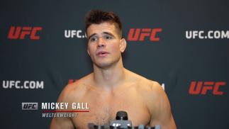 Mickey Gall reacts with UFC.com after his submission victory over welterweight Jordan Williams at UFC Fight Night: Sandhagen vs Dillashaw on July 24 2021.