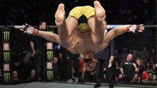 Michel Pereira of Brazil prepares to fight Tristan Connelly of Canada in their welterweight bout during the UFC Fight Night event at Rogers Arena on September 14, 2019 in Vancouver, Canada. (Photo by Jeff Bottari/Zuffa LLC)