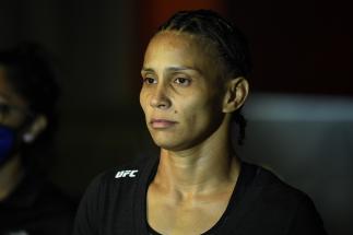 Amanda Lemos of of Brazil prepares to fight Mizuki Inoue of Japan in their strawweight fight during the UFC Fight Night event at UFC APEX on August 22, 2020 in Las Vegas, Nevada. (Photo by Chris Unger/Zuffa LLC)
