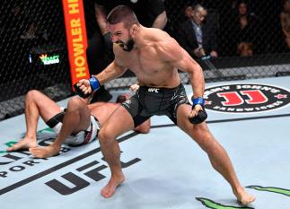Mateusz Gamrot of Poland reacts after his submission victory over Jeremy Stephens in their middleweight bout during the UFC Fight Night event at UFC APEX on July 17, 2021 in Las Vegas, Nevada. (Photo by Jeff Bottari/Zuffa LLC)