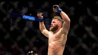 Rafael Fiziev of Kyrgyzstan reacts after facing Bobby Green in their lightweight bout during the UFC 265 event at Toyota Center on August 07, 2021 in Houston, Texas. (Photo by Cooper Neill/Zuffa LLC)