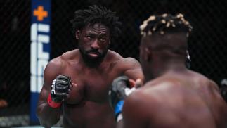 William Knight fights Fabio Cherant in their light heavyweight matchup at UFC Fight Night: Cannonier vs Gastelum on August 21 2021 in Las Vegas Nevada. (Photo by Chris Unger/Zuffa LLC)