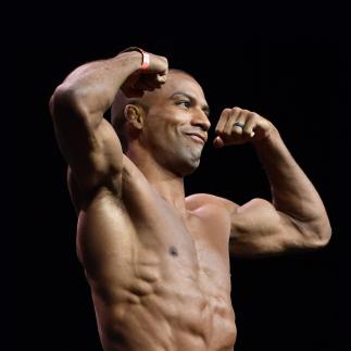 Edson Barboza of Brazil poses on the scale during the UFC 262 ceremonial weigh-in at the Marriott Marquis Houston on May 14, 2021 in Houston, Texas. (Photo by Mike Roach/Zuffa LLC)