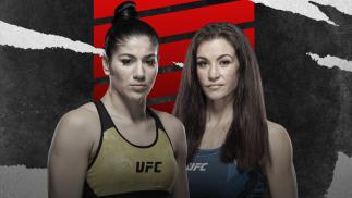 Card com as imagens de Ketlen Vieira e Miesha Tate