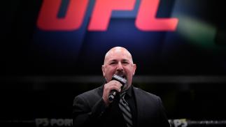 Octagon announcer Joe Martinez introduces the fighters prior to the main event during the UFC Fight Night event at UFC APEX on June 13, 2020 in Las Vegas, Nevada. (Photo by Chris Unger/Zuffa LLC)