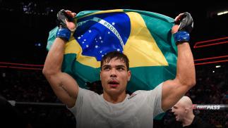 Paulo Costa of Brazil celebrates his win over Uriah Hall of Jamaica in their middleweight fight during the UFC 226 event inside T-Mobile Arena on July 7, 2018 in Las Vegas, Nevada. (Photo by Josh Hedges/Zuffa LLC)