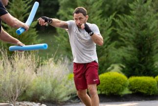 Frankie Edgar prepares for his bantamweight matchup with Marlon Vera at UFC 268: Usman vs Covington 2 in Millstone, New Jersey on September 14, 2021. (Photo by McKenzie Pavacich/Zuffa LLC)
