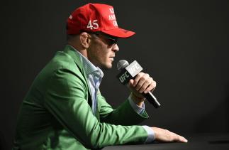 Colby Covington interacts with media during the UFC Fight Night press conference at UFC APEX on September 17, 2020 in Las Vegas, Nevada. (Photo by Jeff Bottari/Zuffa LLC)