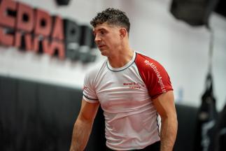 Al Iaquinta prepares for his lightweight bout against Bobby Green at UFC 268: Usman vs Covington 2 at Serra Brazilian Jiu-Jitsu in Long Island, New York. (Photo by McKenzie Pavacich/Zuffa LLC)