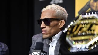Charles Oliveira attends the UFC 262 press conference at George R. Brown Convention Center on May 13, 2021 in Houston, Texas. (Photo by Mike Roach/Zuffa L