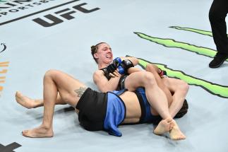UFC strawweight Vanessa Demopolous submits Silvana Gomez Juarez of Mexico via armbar at 2:25 of the first round at UFC 270: Ngannou vs Gane on January 22, 2022. (Photo by Chris Unger/Zuffa LLC)