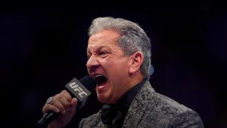 UFC Octagon Announcer Bruce Buffer introduces the interim heavyweight title bout during the UFC 265 event at Toyota Center on August 07, 2021 in Houston, Texas. (Photo by Cooper Neill/Zuffa LLC)