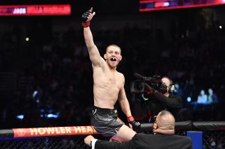 Jack Della Maddalena of Australia celebrates after his TKO victory over Pete Rodriguez in their welterweight fight during the UFC 270 event at Honda Center on January 22, 2022 in Anaheim, California. (Photo by Chris Unger/Zuffa LLC)