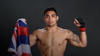 Punahele Soriano poses for a portrait after his victory during the UFC Fight Night event at Etihad Arena on UFC Fight Island on January 17, 2021 in Abu Dhabi, United Arab Emirates. (Photo by Mike Roach/Zuffa LLC)