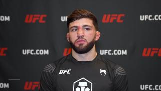Arman Tsarukyan talks with the UFC.COM team after his win over at UFC Fight Night: Makhachev vs Green