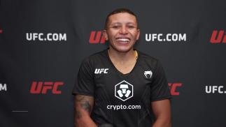 Josiane Nunes talks with the UFC.COM team after her win over at UFC Fight Night: Makhachev vs Green