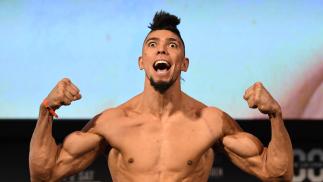 Johnny Walker of Brazil poses on the scale during the UFC 244 weigh-ins at the Hulu Theatre at Madison Square Garden on November 1, 2019 in New York, New York. (Photo by Josh Hedges/Zuffa LLC)