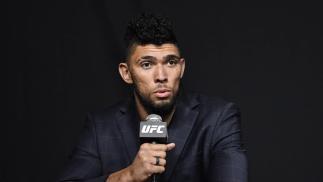 Johnny Walker of Brazil interacts with media during the UFC Fight Night press conference at UFC APEX on September 17, 2020 in Las Vegas, Nevada. (Photo by Jeff Bottari/Zuffa LLC)