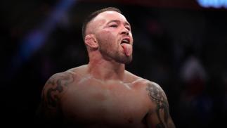 Colby Covington reacts after the conclusion of his welterweight fight against Jorge Masvidal during the UFC 272 event on March 05, 2022 in Las Vegas, Nevada. (Photo by Chris Unger/Zuffa LLC)