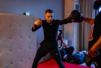 Kai Kara-France trains at the host hotel in Columbus, Ohio, on March 24, 2022. (Photo by Zac Pacleb/Zuffa LLC)