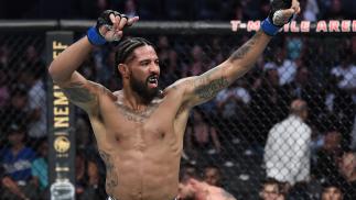 Max Griffin reacts after the conclusion of his welterweight fight against Carlos Condit during the UFC 264 event at T-Mobile Arena on July 10, 2021 in Las Vegas, Nevada. (Photo by Jeff Bottari/Zuffa LLC)