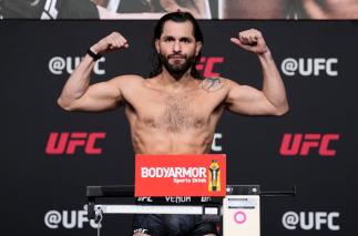 Jorge Masvidal poses on the scale during the UFC 272 official weigh-in at UFC APEX on March 04, 2022 in Las Vegas, Nevada. (Photo by Chris Unger/Zuffa LLC)