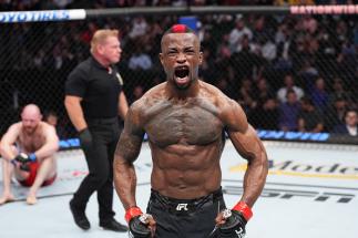 Marc Diakiese of The Democratic Republic of Congo reacts after his lightweight fight against Viacheslav Borshchev of Russia during the UFC Fight Night event at Nationwide Arena on March 26, 2022 in Columbus, Ohio. (Photo by Josh Hedges/Zuffa LLC)