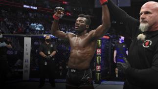 Dwight Grant reacts after defeating Stefan Sekulic of Serbia in their welterweight bout during the UFC 261 event at VyStar Veterans Memorial Arena on April 24, 2021 in Jacksonville, Florida. (Photo by Josh Hedges/Zuffa LLC)