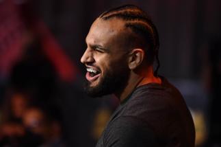 Gabe Green prepares to fight Phil Rowe in their welterweight fight during the UFC 258 event at UFC APEX on February 13, 2021 in Las Vegas, Nevada. (Photo by Jeff Bottari/Zuffa LLC)
