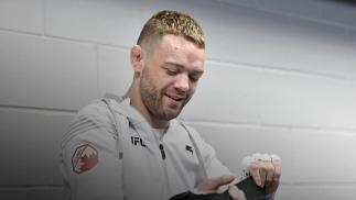 Tristan Connelly gets his hands wrapped backstage during the UFC 261 event at VyStar Veterans Memorial Arena on April 24, 2021 in Jacksonville, Florida. (Photo by Chris Unger/Zuffa LLC)