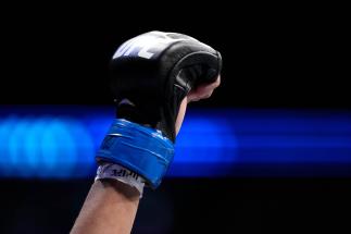 Luana Carolina of Brazil enters the Octagon before facing Molly McCann of England in a womens flyweight fight during the UFC Fight Night event at O2 Arena on March 19, 2022 in London, England. (Photo by Chris Unger/Zuffa LLC)