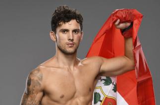 Claudio Puelles of Peru poses for a portrait after his victory during the UFC Fight Night event at UFC APEX on June 05, 2021 in Las Vegas, Nevada. (Photo by Todd Lussier/Zuffa LLC)
