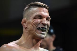 Darren Elkins prepares to fight Darrick Minner in their featherweight fight during the UFC Fight Night event at UFC APEX on July 24, 2021 in Las Vegas, Nevada. (Photo by Jeff Bottari/Zuffa LLC)
