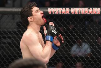 Mike Malott of Canada celebrates after his knockout victory over Mickey Gall in their welterweight fight during the UFC 273 event at VyStar Veterans Memorial Arena on April 09, 2022 in Jacksonville, Florida. (Photo by Jeff Bottari/Zuffa LLC)