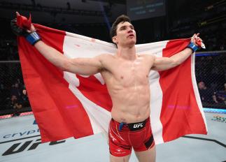 Mike Malott of Canada celebrates after his knockout victory over Mickey Gall in their welterweight fight during the UFC 273 event at VyStar Veterans Memorial Arena on April 09, 2022 in Jacksonville, Florida. (Photo by Jeff Bottari/Zuffa LLC)