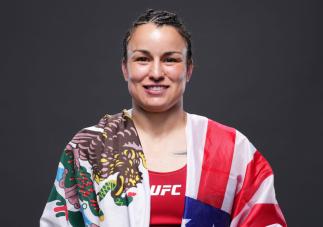 Raquel Pennington poses for a portrait after her victory during the UFC 273 event at VyStar Veterans Memorial Arena on April 09, 2022 in Jacksonville, Florida. (Photo by Mike Roach/Zuffa LLC)